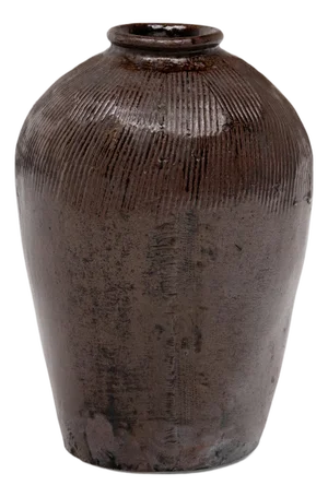 Chinese Ridged Wine Jar, C. 1900