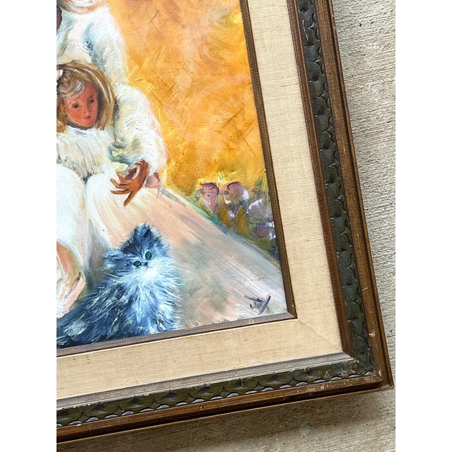 Vintage Mother and Child Oil Painting For Sale In West Palm - Image 6 of 12