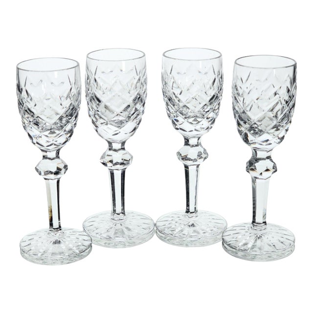 Late 20th Century Waterford Powerscourt Crystal Wine Glasses - Set of Four For Sale