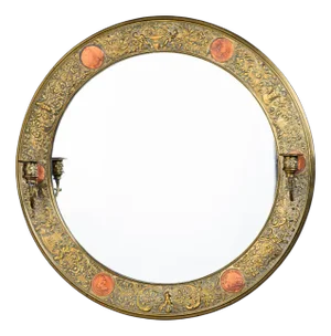 19th Century Antique Round Mirror