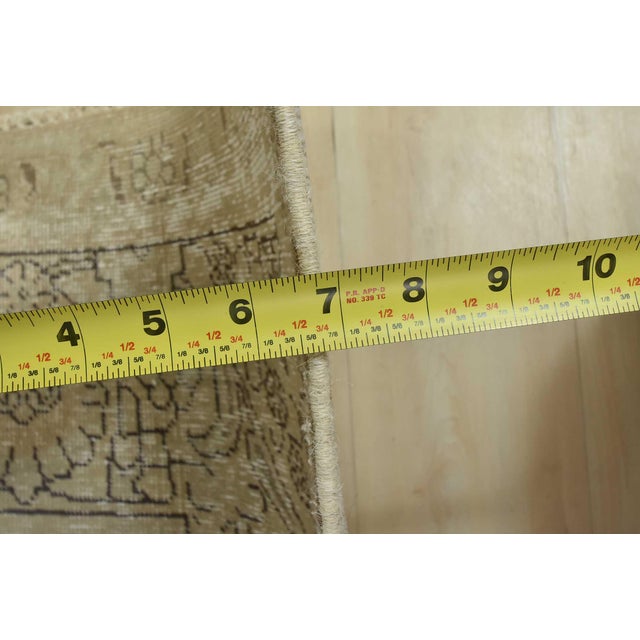 Tabriz Rug 9’8” X 12’7” Beige Wool Vintage Distressed Hand-Knotted Carpet For Sale - Image 13 of 15