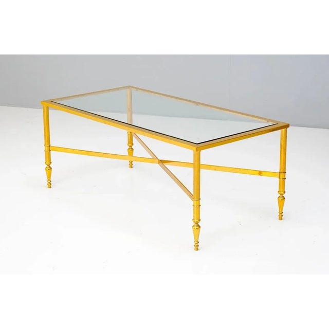 Metal Mid-Century Coffee Table in Gilt Brass For Sale - Image 7 of 8