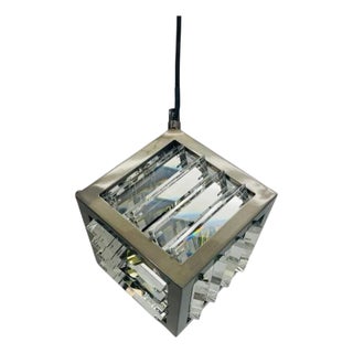 “Rex” Diamond Pendant by Timothy Oulton in Steel and Optical Glass For Sale