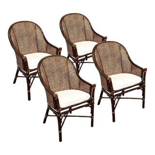 1987 Vintage McGuire "Belden" Dining Chairs - Set of 4 For Sale