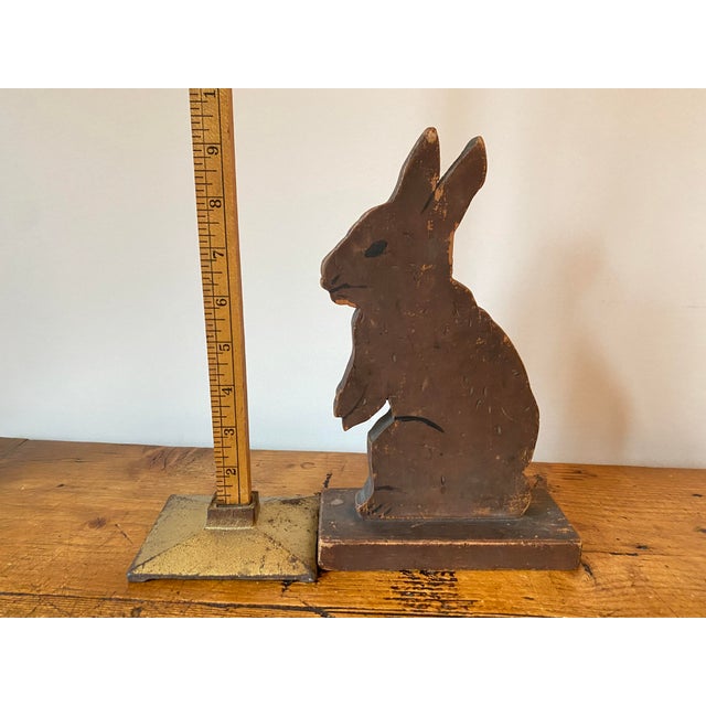 Wood Vintage Folk Art Wood Bunny Rabbit, Handmade For Sale - Image 7 of 7