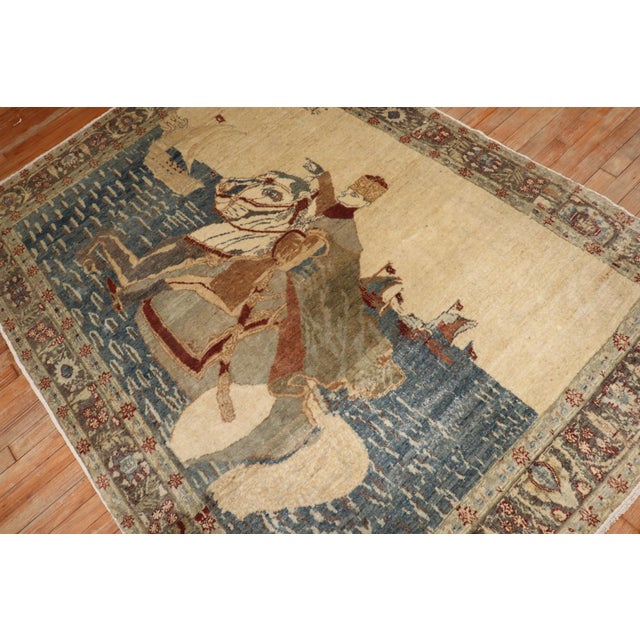 19th Century Zabihi Collection Fine Turkish Sivas Horse Pictorial Rug - 5'1" x 7'1" For Sale - Image 10 of 10