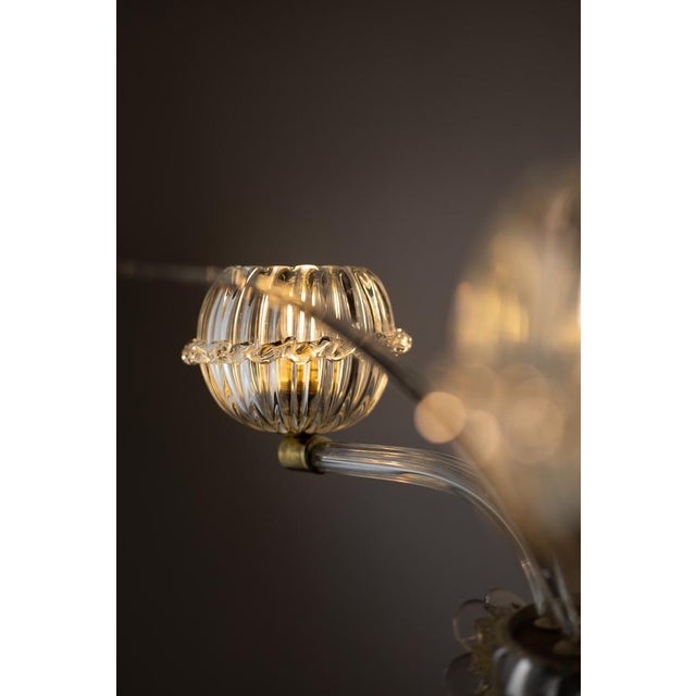 Art Deco Murano Glass Chandelier from Barovier & Toso, 1940s For Sale - Image 9 of 14