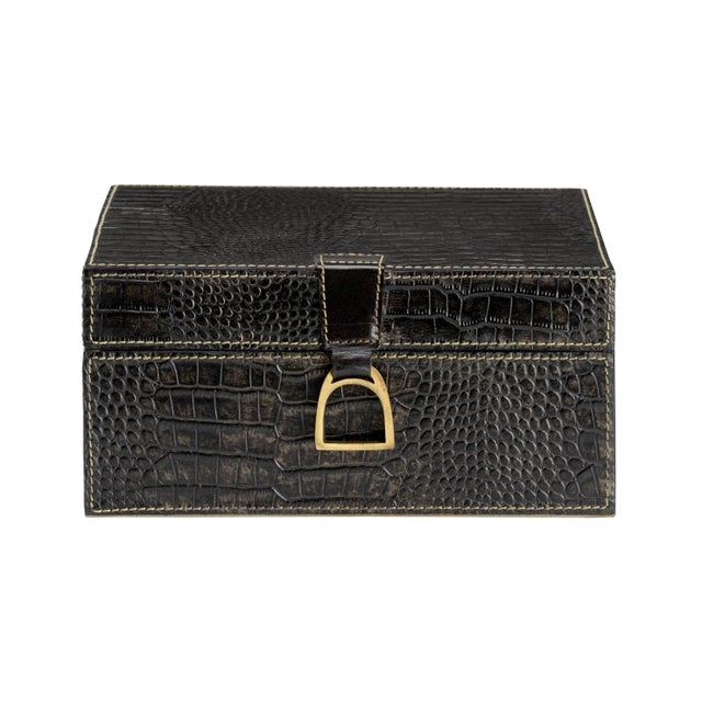 Decorative boxes are a great way to store stationary, watches, office supplies and more. Featuring embossed black...