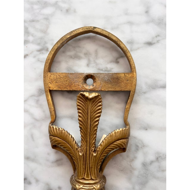 Antique Louis XIV Style Brass Bronze Two-Arm Wall Sconces Pair of Two For Sale - Image 13 of 15