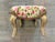 French Vintage Louis XV Style Floral Ottoman Footstool – Matches Bergère Chair Set For Sale - Image 3 of 6