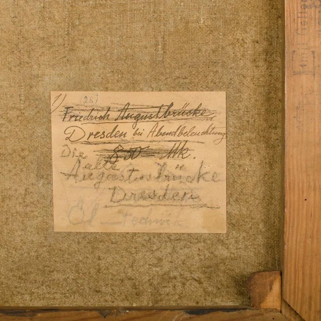 "Dresden bei Abendbeleuching" painting. - Oil on canvas - Unframed