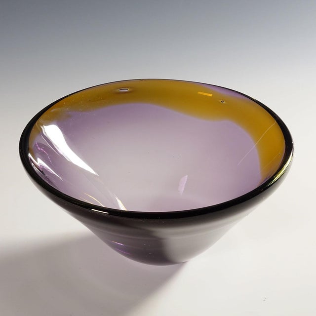 Mid-Century Modern Vintage Art Glas Bowl by Willy Johannsen for Hadeland (Attr.) 1957 For Sale - Image 3 of 9