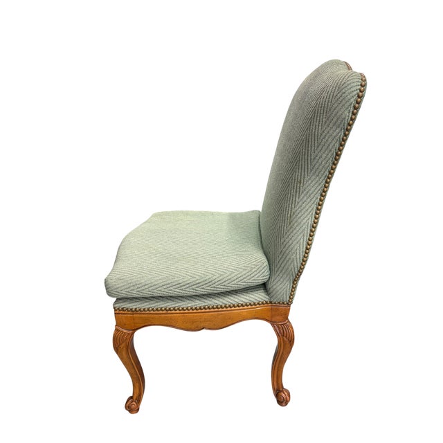 Baker Furniture Pair of French Style Green Chairs For Sale In Indianapolis - Image 6 of 16