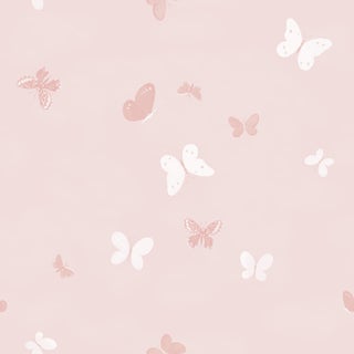Sample - Flying Butterflies Wallpaper by Paule Marrot in Tonal Pink For Sale