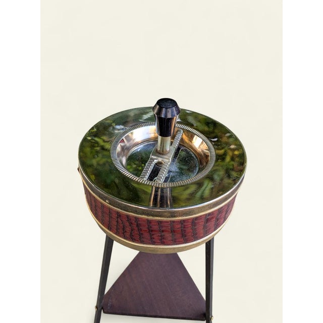 1960s Vintage Standing Ashtray with Teak Shelf, 1960s For Sale - Image 5 of 11
