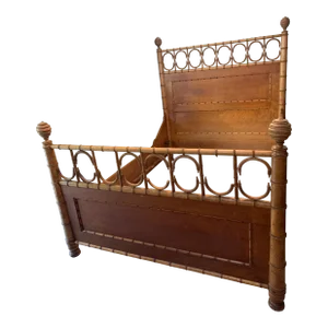 Victorian Birdseye Maple Faux Bamboo Bed R J Horner