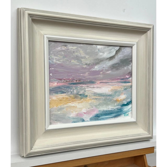 Ethereal Horizon - Dreamlike Abstract Sea Landscape Art by Contemporary British Artist, Angela Wakefield. Art measures 12...
