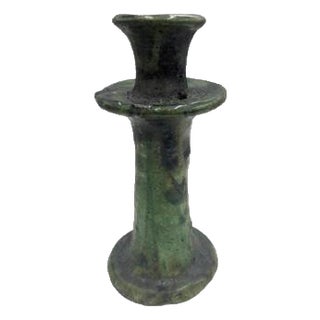 1970s Moroccan Tamegroute Glazed Candlestick Holder For Sale