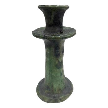 1970s Moroccan Tamegroute Glazed Candlestick Holder For Sale