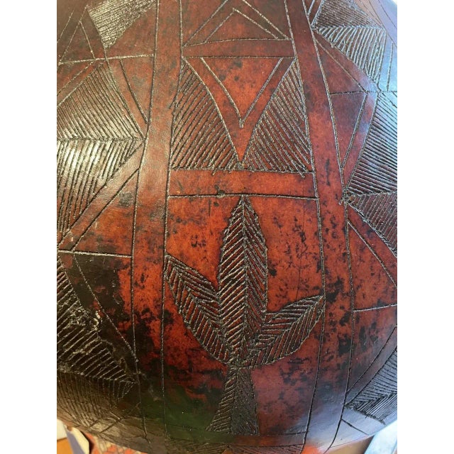 Wood Large Mid 20th Century Gourd With Incised Decorations For Sale - Image 7 of 9