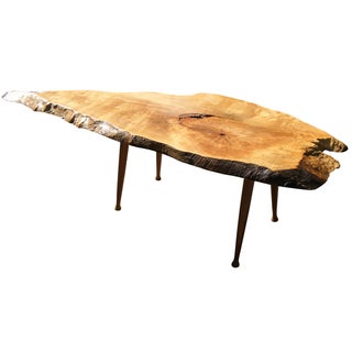 Maple Live Edge Cocktail Table For Sale