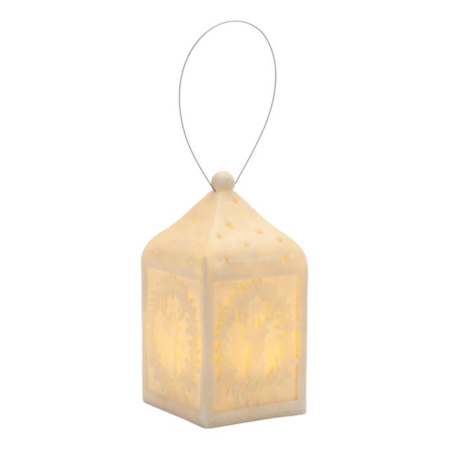 Holiday Deer Pendant Lantern 9"H For Sale