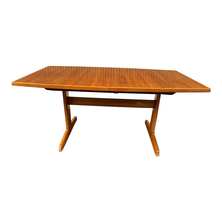 Late 20th Century Mid Century Modern Danish Teak Dining Table With Leaf ...