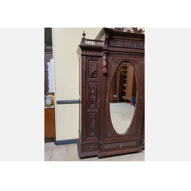 Antique Breton China Cabinet, 1880 For Sale - Image 10 of 13