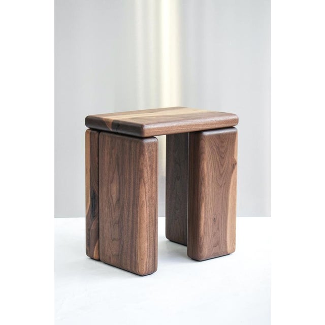 Blue Timber Stool Walnut by Onno Adriaanse For Sale - Image 8 of 15