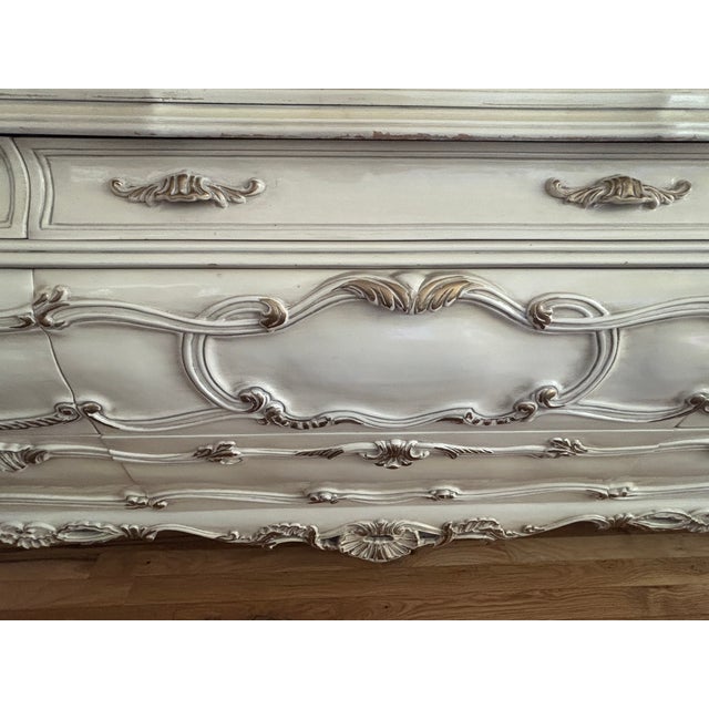 1960s Large French Provincial Rococo Dresser With Mirror | Chairish