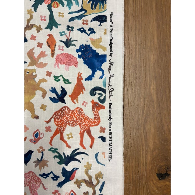 Schumacher's Happy Menocal Collection "Beasts" multi-colored animal print indoor / outdoor fabric featuring a carnival of...