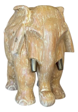 Monumental Hand-Carved Sculptural Elephant Dining or Center Table Base With Original Patina