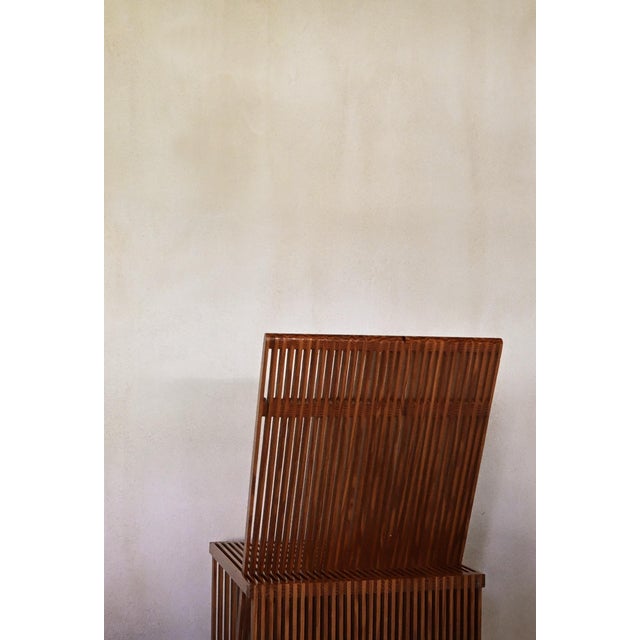 Wood Strips Wood Occasional Chair, 1990 For Sale - Image 7 of 14