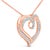 Contemporary 14K Rose Gold Plated Sterling Silver 1/2 Cttw Diamond Open Heart Pendant Necklace For Sale - Image 3 of 5