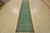 Farmhouse Tabriz Runner 3’1” X 12’9” Green Wool Vintage Distressed Hand-Knoted Rug For Sale - Image 3 of 12