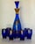 Early 20th Century Bohemian Glass Blue & Gold Decanter Set- 6 Glasses & Decanter For Sale - Image 10 of 11