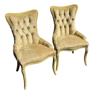 Pair of French Louis XV Accent Chairs in the Manner of Grosfeld House For Sale