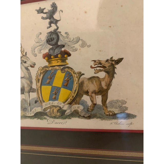 Colored Etchings With Royal Shield Motife -A Pair For Sale In Philadelphia - Image 6 of 10