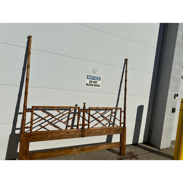 Henredon Henredon Artefacts Faux Bambo King Headboard For Sale - Image 4 of 6