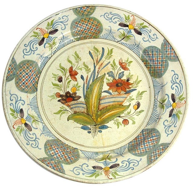 19th Century French Desevres Big Ceramic Plate, 1890s For Sale - Image 10 of 10
