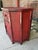 Dorothy Draper Vintage Bamboo & Rattan Vermillion Red Faux Tortoise Shell Side Table - Newly Painted For Sale - Image 4 of 11