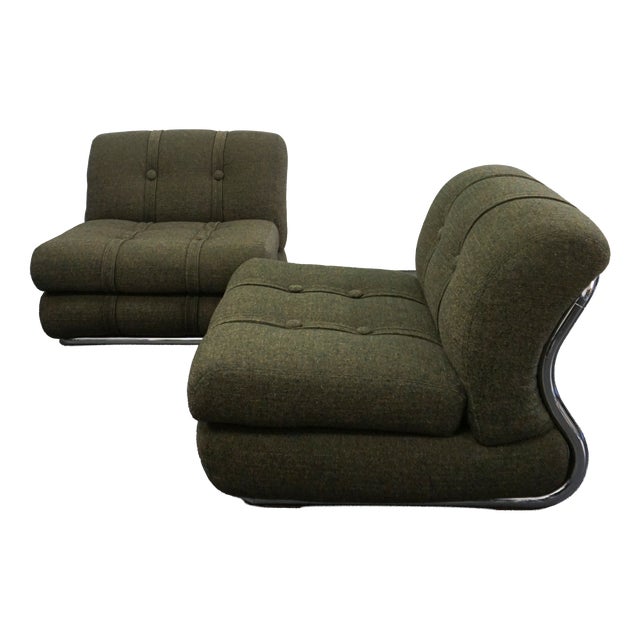 Vintage Italian Lounge Chairs, 1970s, Set of 2 For Sale