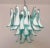 Italian Murano Style Chandelier, 36 Lattimo Turquoise Glass Petals, Mazzega Style For Sale In Los Angeles - Image 6 of 12