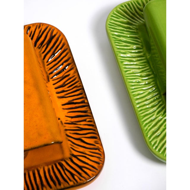 Forest Green Orange and Green Glazed Ceramic Wall Lights from Kaiser Leuchten, 1960s, Set of 2 For Sale - Image 8 of 18