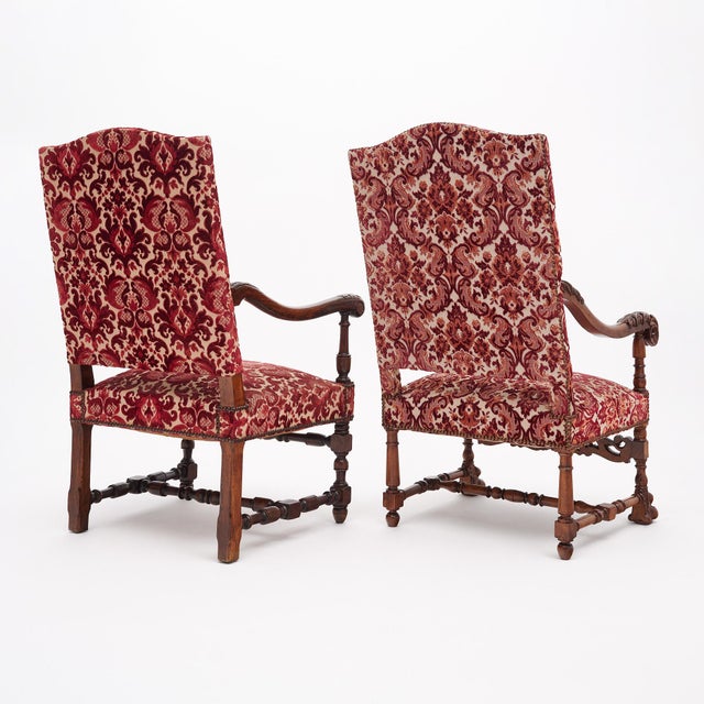 Wood Louis XIII Style French Armchairs For Sale - Image 7 of 7