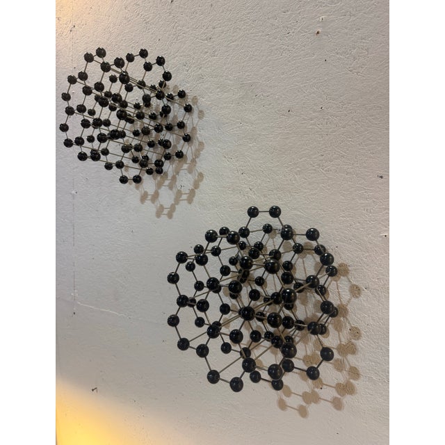 1950s 1950s Pair of Atomic Structure for Educational Use of Metal Graphite With Bakelite Spheres by Tuha For Sale - Image 5 of 5