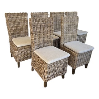 Restoration Hardware Provence High-Back Outdoor Dining Side Chairs, Set of Six For Sale