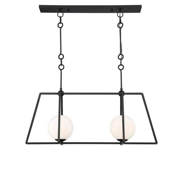 Bronze Stratus Large 2-Light Linear Bronze Chandelier For Sale - Image 8 of 8