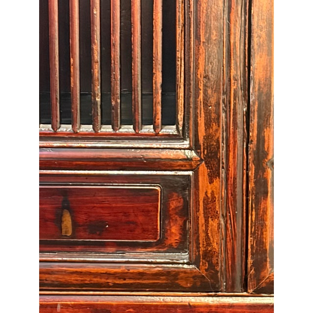Wood Beautiful Vintage Chinese Tall Noodle Cabinet For Sale - Image 7 of 7