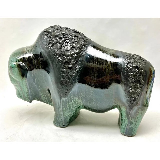 1970s Buffalo Figurine by Otto Gerharz for Otto Keramik For Sale - Image 5 of 12